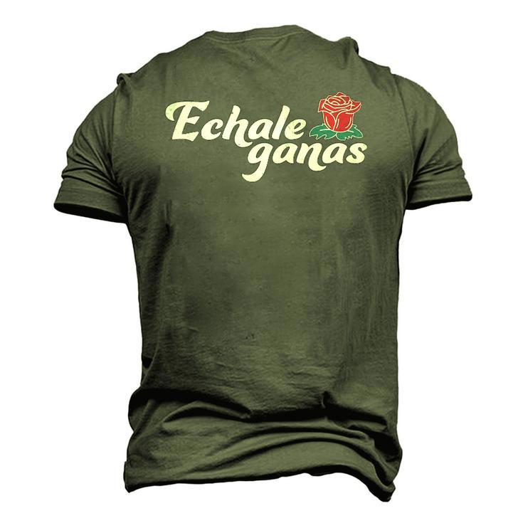 Echale Ganas Rose Vintage Retro Mexican Quote Men's 3D T-Shirt Back Print