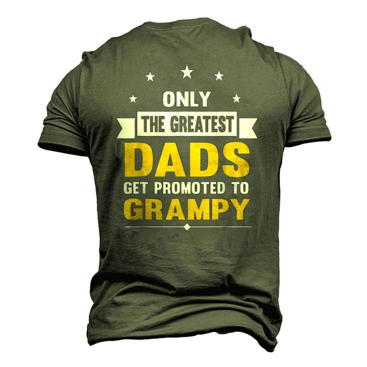 Family 365 The Greatest Dads Get Promoted To Grampy Grandpa Men's 3D T-Shirt Back Print