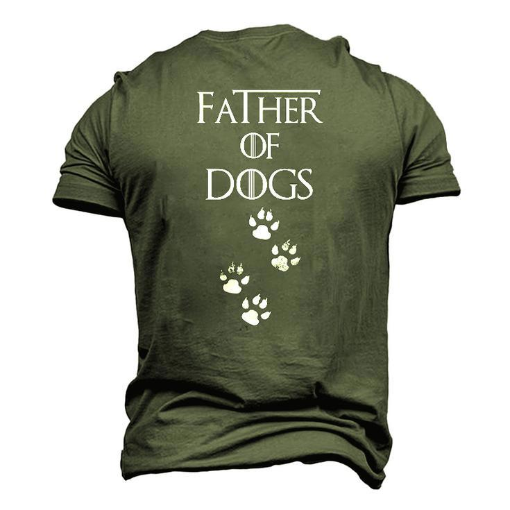 Father Of Dogs Paw Prints Men's 3D T-Shirt Back Print