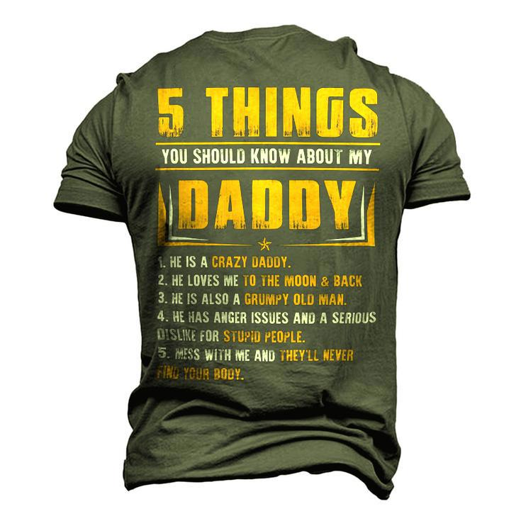 Father Grandpa 5 Things You Should Know About My Daddy Fathers Day 12 Family Dad Men's 3D Print Graphic Crewneck Short Sleeve T-shirt