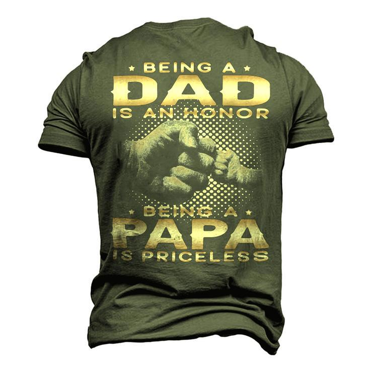 Father Grandpa Being A Dad Is An Honor Being A Papa Is Priceless Grandpa 45 Family Dad Men's 3D Print Graphic Crewneck Short Sleeve T-shirt