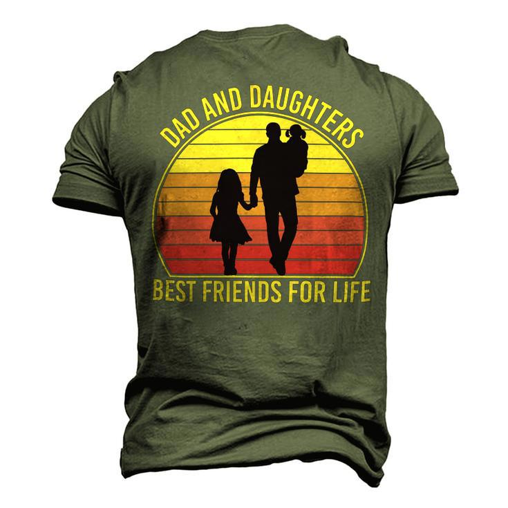 Father Grandpa Dad And Daughters Best Friends For Life Vintage137 Family Dad Men's 3D Print Graphic Crewneck Short Sleeve T-shirt