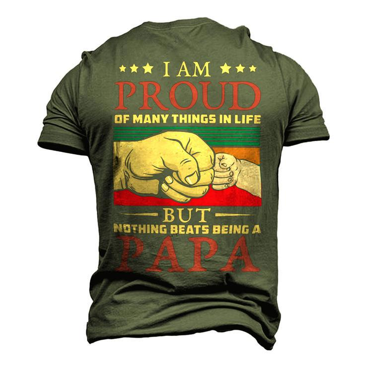 Father Grandpa I Am Proud Of Many Things In Life But Nothing Beats Being A Papa258 Family Dad Men's 3D Print Graphic Crewneck Short Sleeve T-shirt