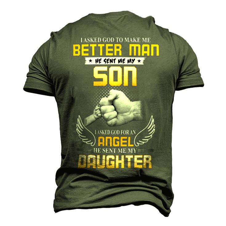 Father Grandpa I Asked To Make Me Better Man167 Family Dad Men's 3D Print Graphic Crewneck Short Sleeve T-shirt