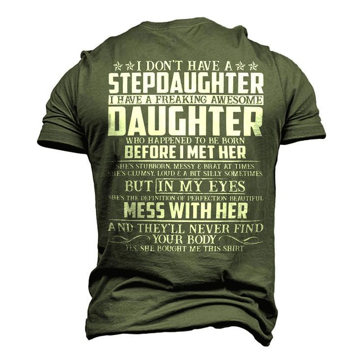 Father Grandpa Step Dad I Have A Freaking Awesome Daughter 118 Family Dad Men's 3D Print Graphic Crewneck Short Sleeve T-shirt