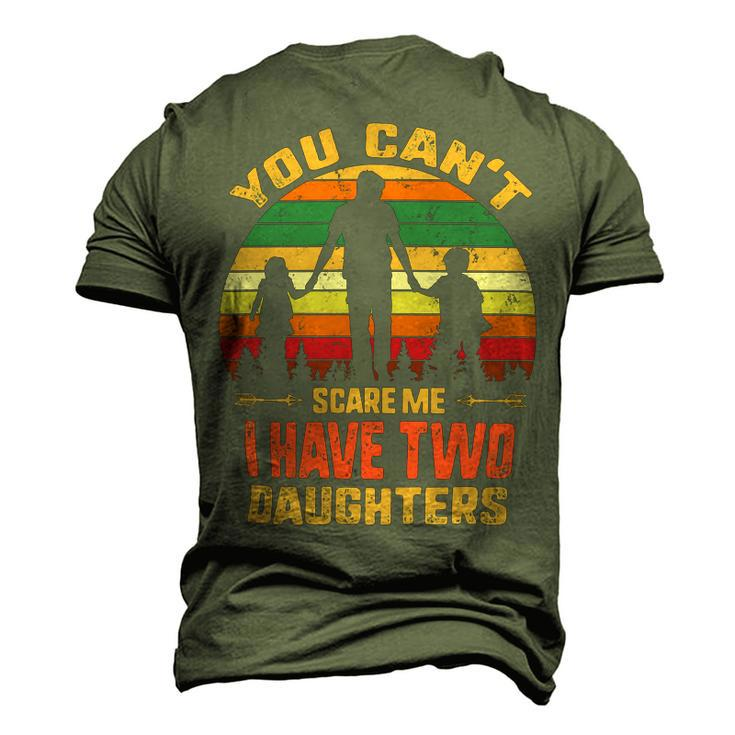 Father Grandpa You Cant Scare Me I Have Two Daughters Vintage Sunset 22 Family Dad Men's 3D Print Graphic Crewneck Short Sleeve T-shirt