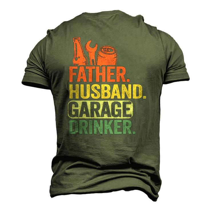 Father Husband Garage Drinker Vintage Mechanic Dad Handyman Men's 3D T-Shirt Back Print
