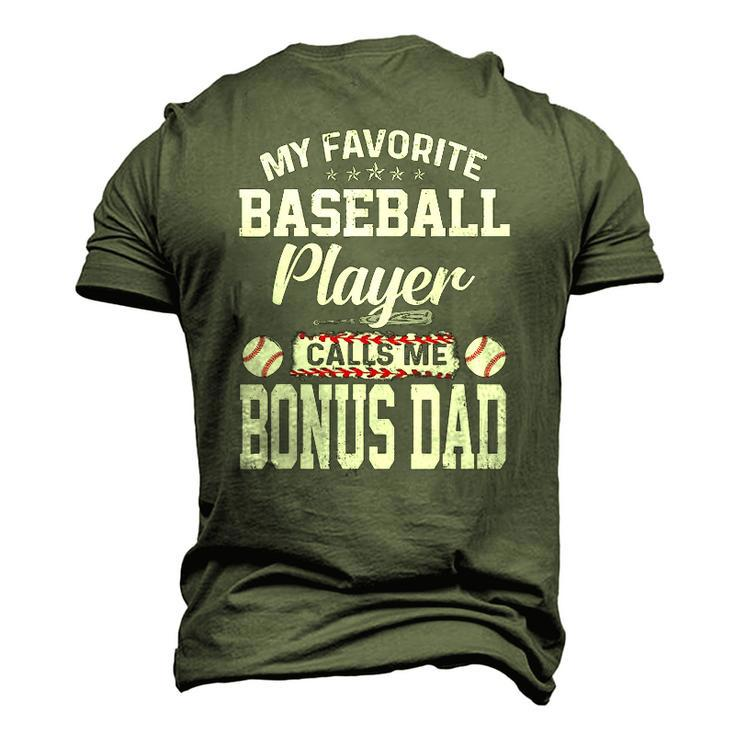 Mens My Favorite Baseball Player Calls Me Bonus Dad Bonus Men's 3D T-Shirt Back Print