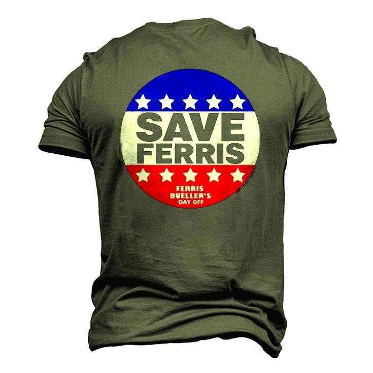 Ferris Buellers Day Off Save Ferris Badge Men's 3D T-Shirt Back Print