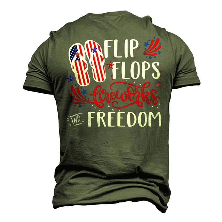 Flip Flops Fireworks And Freedom 4Th Of July V2 Men's 3D T-Shirt Back Print