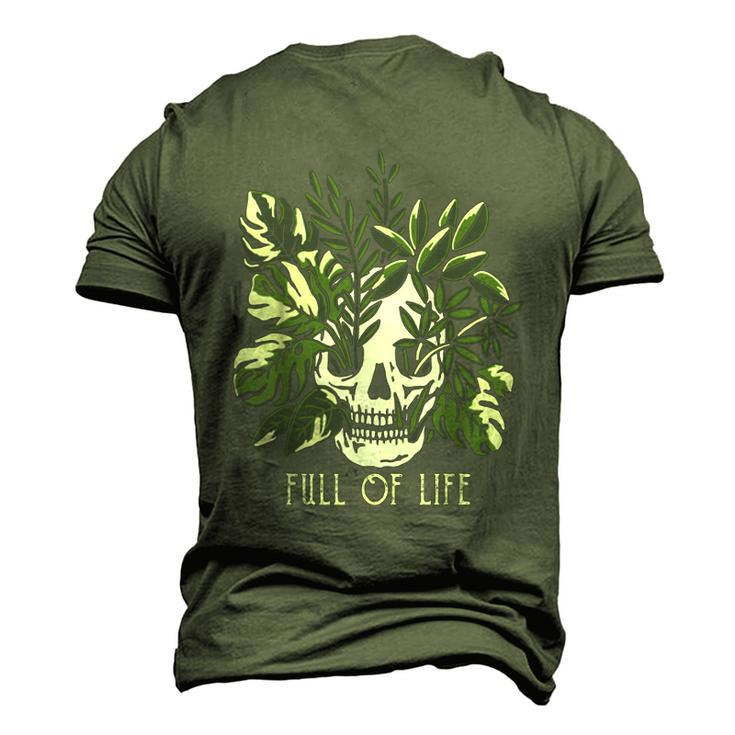 Full Of Life Skull Gardening Garden Men's 3D Print Graphic Crewneck Short Sleeve T-shirt