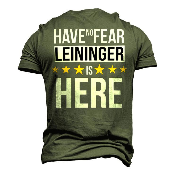 Have No Fear Leininger Is Here Name Men's 3D Print Graphic Crewneck Short Sleeve T-shirt