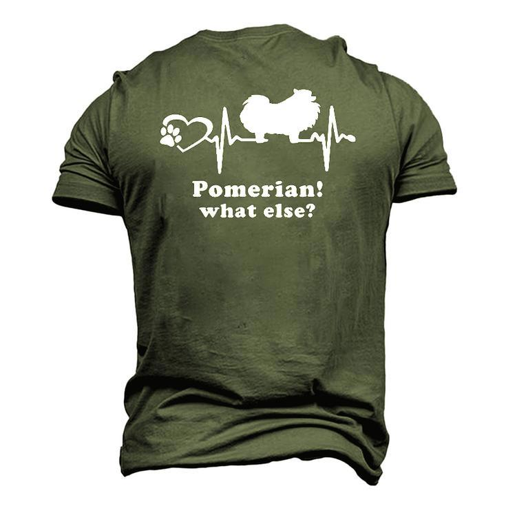 Heartbeat For Pomeranian Heart Line Paw Dog Paws Dogfriend Men's 3D T-Shirt Back Print