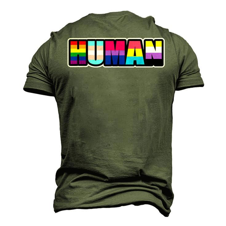 Human Lgbt Flag Gay Pride Month Transgender Men's 3D T-Shirt Back Print