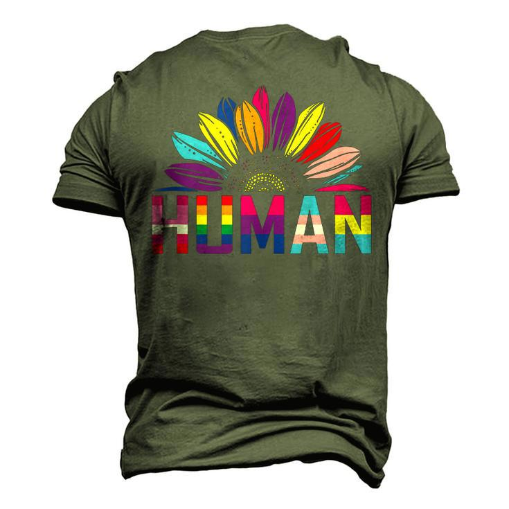 Human Lgbtq Month Pride Sunflower Men's 3D T-Shirt Back Print
