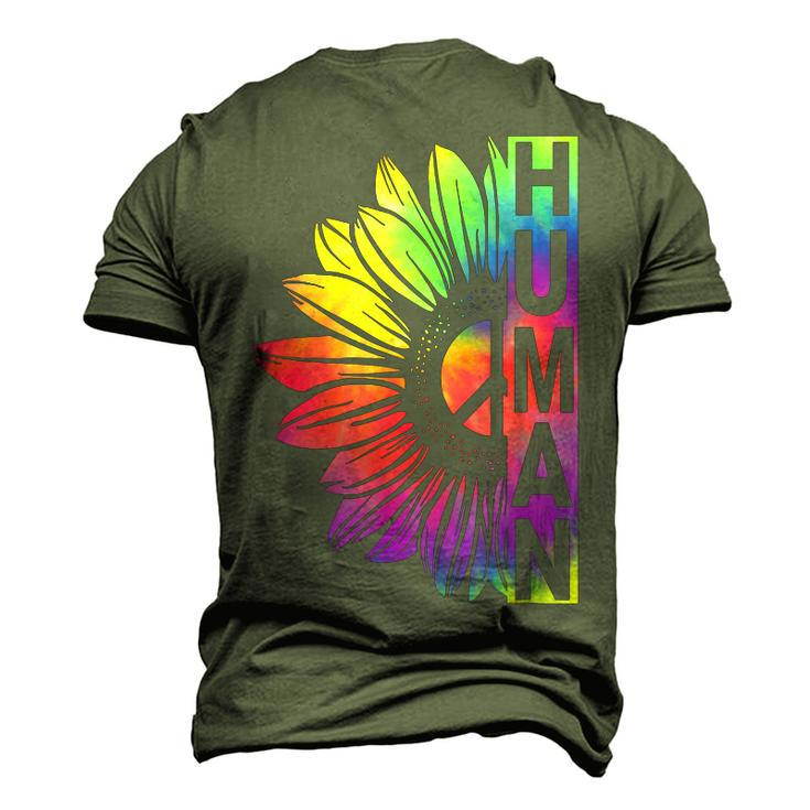 Human Sunflower Lgbt Tie Dye Flag Gay Pride Proud Lgbtq Men's 3D T-Shirt Back Print