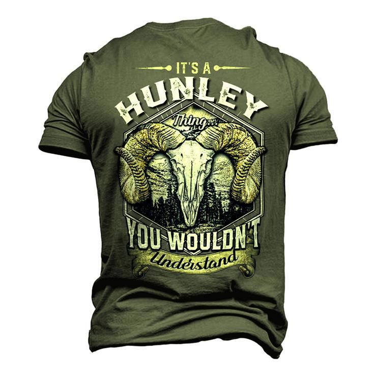 Hunley Name Shirt Hunley Family Name V2 Men's 3D Print Graphic Crewneck Short Sleeve T-shirt