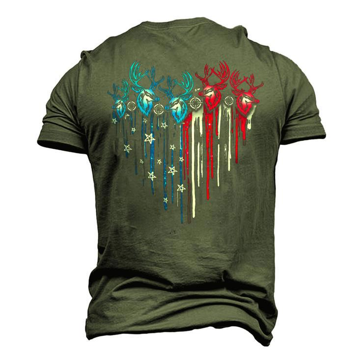 Hunting America Heart Flag Men's 3D Print Graphic Crewneck Short Sleeve T-shirt