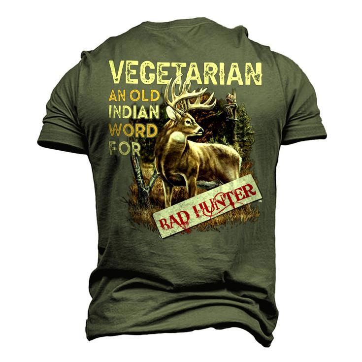 Hunting Vegetarian Old Indian Word Men's 3D Print Graphic Crewneck Short Sleeve T-shirt