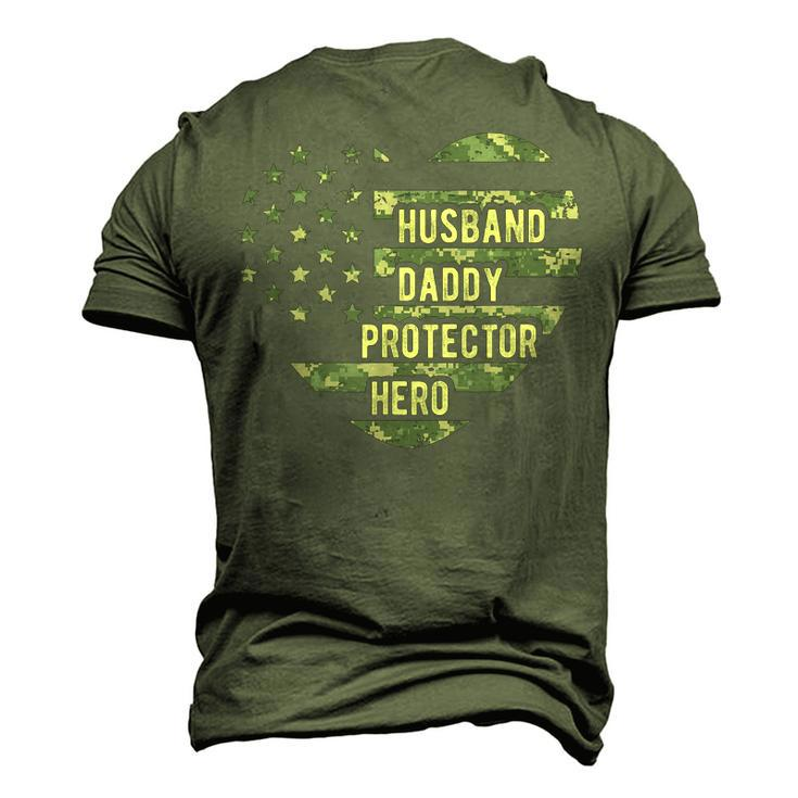 Mens Mens Husband Daddy Protector Heart Camoflage Fathers Day Men's 3D T-Shirt Back Print