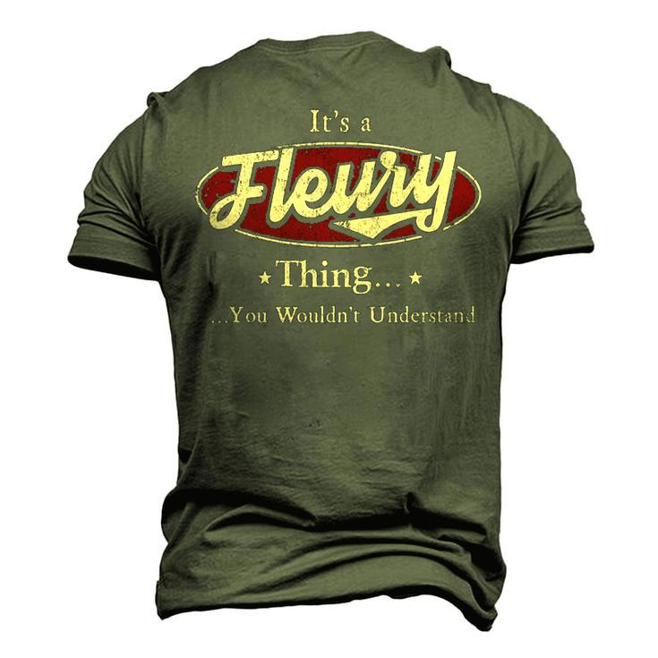 Its A Fleury Thing You Wouldnt Understand Shirt Personalized NameShirt Shirts With Name Printed Fleury Men's 3D T-shirt Back Print
