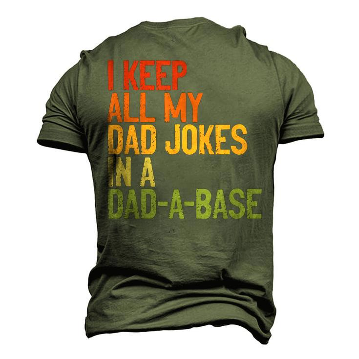 I Keep All My Dad Jokes In A Dad-A-Base Vintage Fathers Day Men's 3D T-shirt Back Print