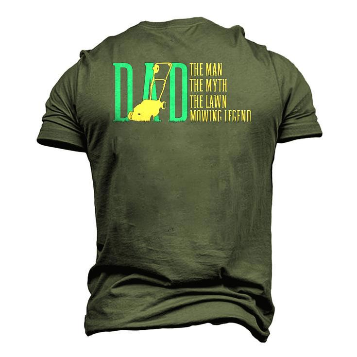 Lawn Mowing Dad Gardener Caretaker Father Men's 3D T-Shirt Back Print