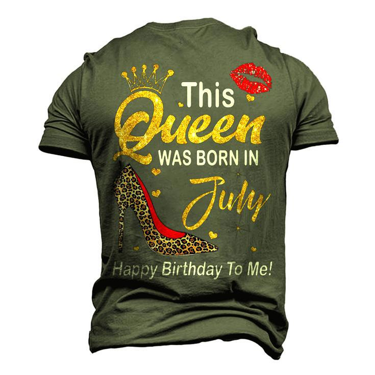 Leopard This Queen Was Born In July Happy Birthday To Me Men's 3D T-shirt Back Print