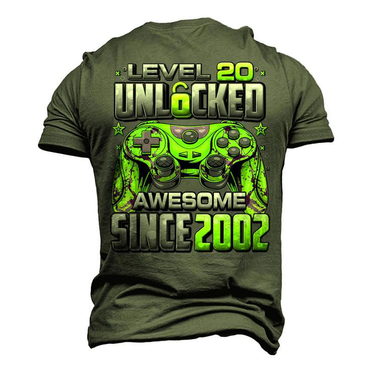 Level 20 Unlocked Awesome Since 2002 20Th Birthday Gaming V2 Men's 3D T-shirt Back Print