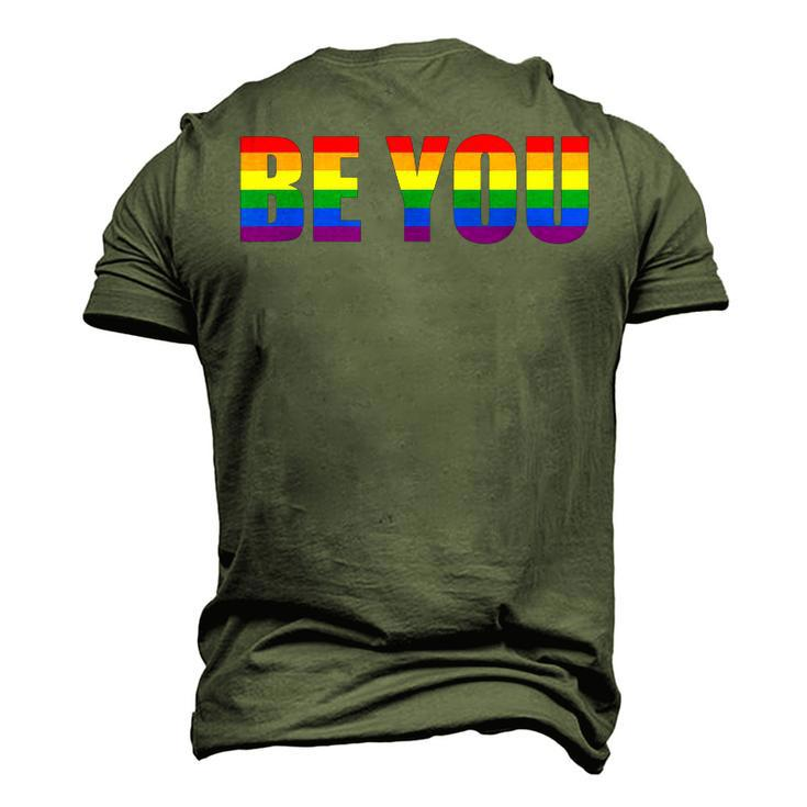 Be You Lgbt Flag Gay Pride Month Transgender Men's 3D T-Shirt Back Print