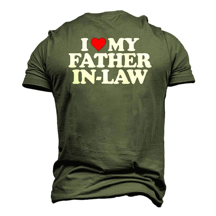 I Love My Father In Law Heart Fun Tee Men's 3D T-Shirt Back Print