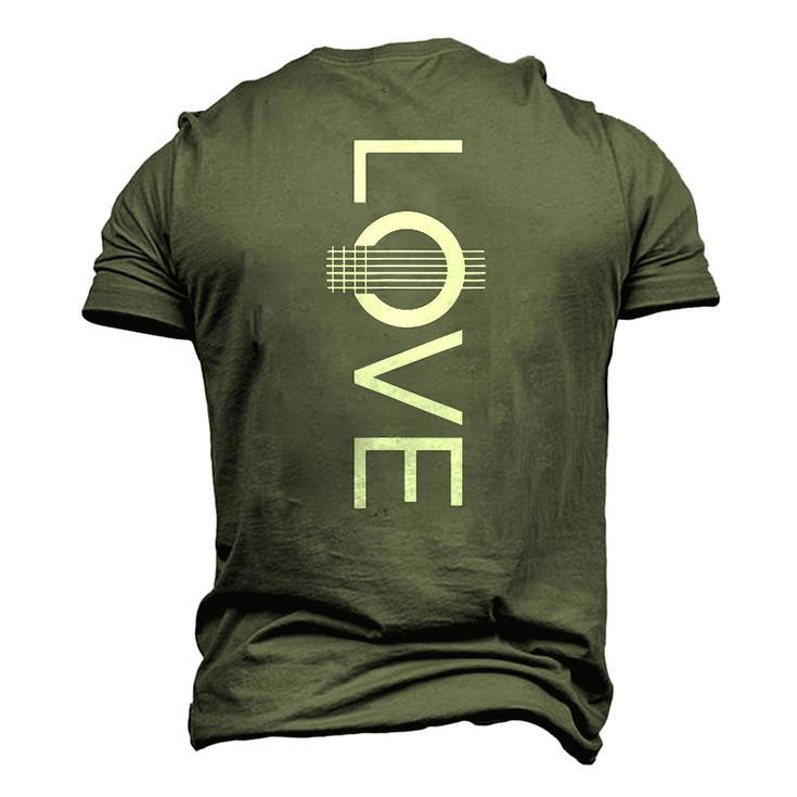 Love Guitar Musical Instrument Musician Men's 3D T-Shirt Back Print