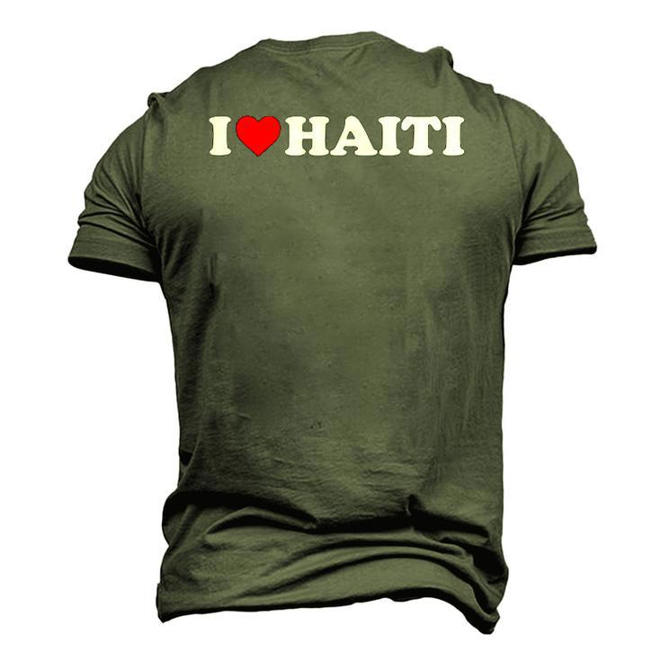 I Love Haiti Red Heart Men's 3D T-Shirt Back Print