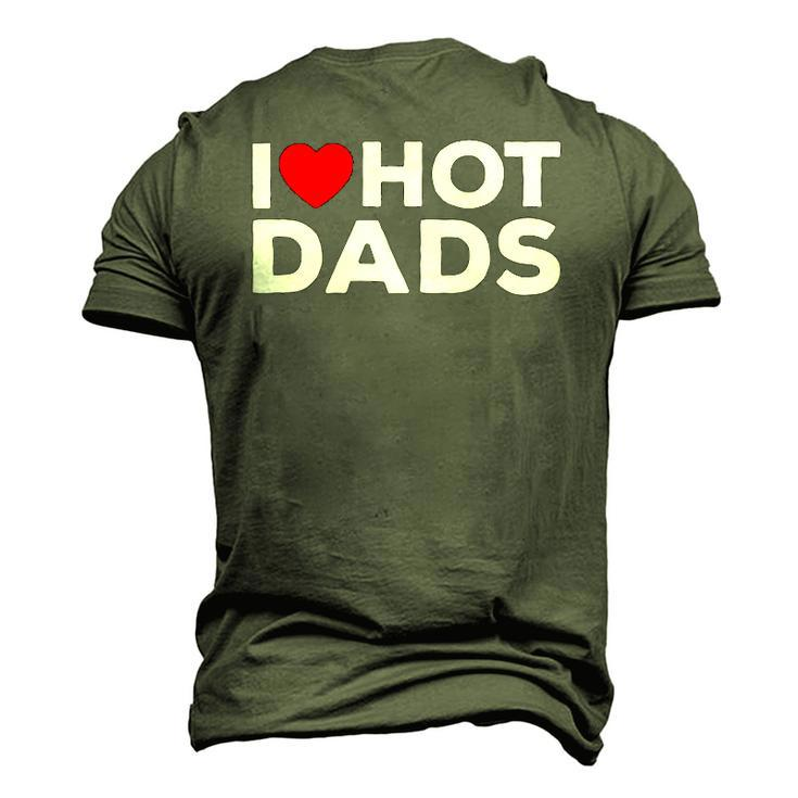I Love Hot Dads Red Heart Men's 3D T-Shirt Back Print