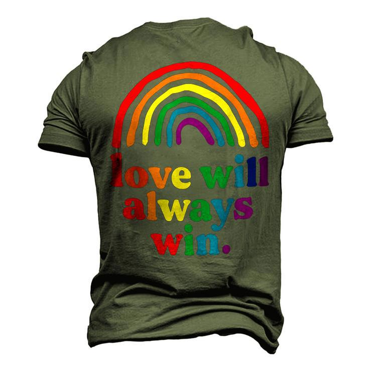 Love Will Always Win Pride Rainbow Kid Child Lgbt Quote Fun Men's 3D T-shirt Back Print