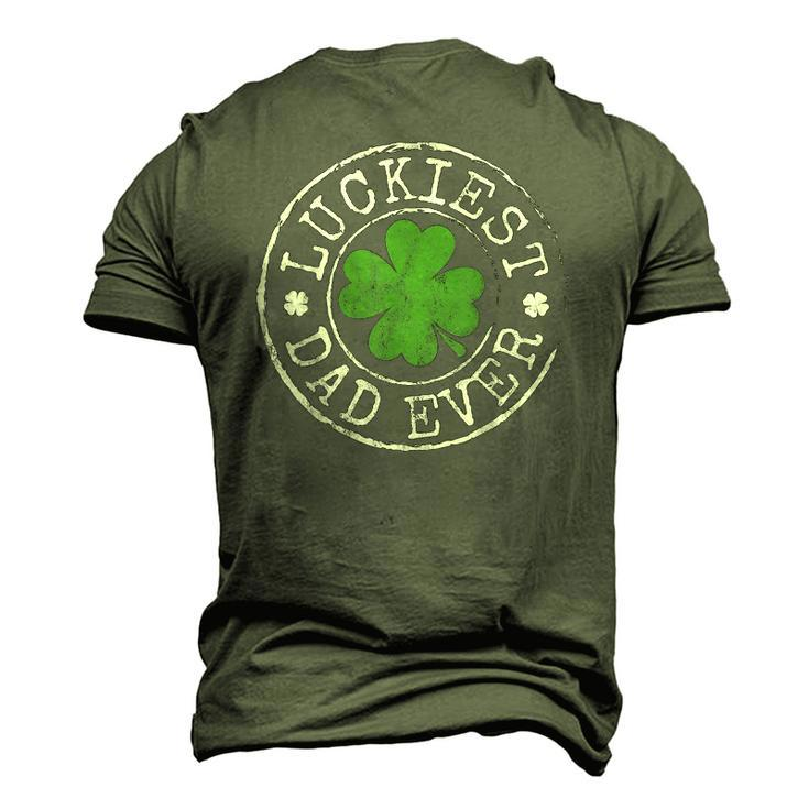 Luckiest Dad Ever Shamrocks Lucky Father St Patricks Day Men's 3D T-Shirt Back Print