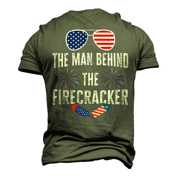 Mens The Man Behind The Firecraker 4Th Of July Pregnancy Dad Men's 3D T-shirt Back Print