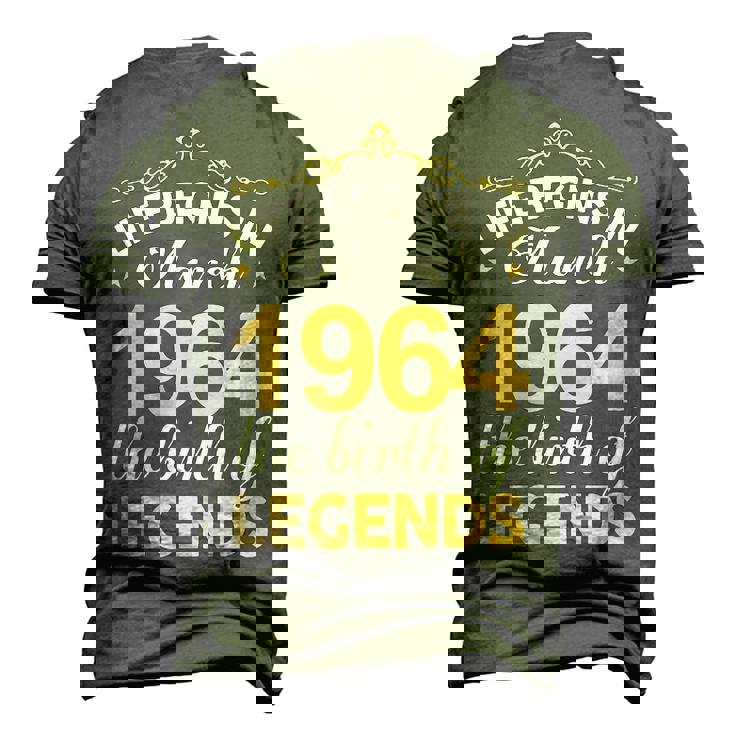 March 1964 Birthday Life Begins In March 1964 V2 Men's 3D T-shirt Back Print