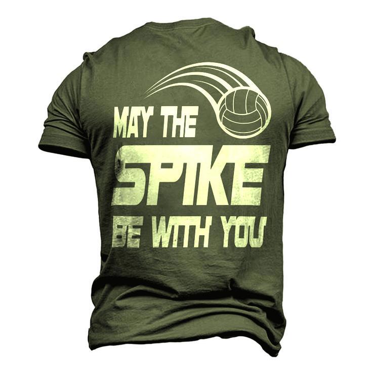 May The Spike Be With You Funny Volleyball Men's 3D Print Graphic Crewneck Short Sleeve T-shirt