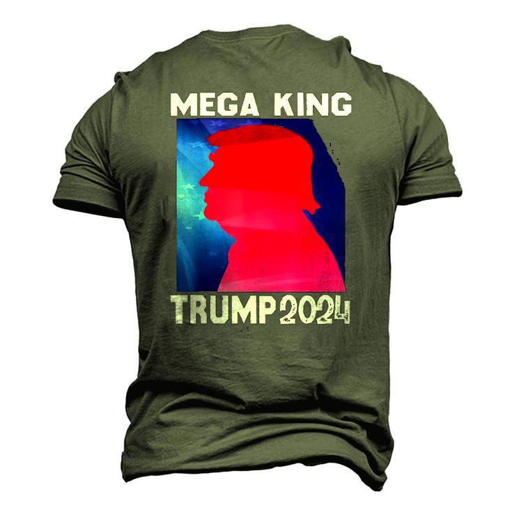 Mega King Usa Flag Proud Ultra Maga Trump 2024 Anti Biden Men's 3D T-Shirt Back Print