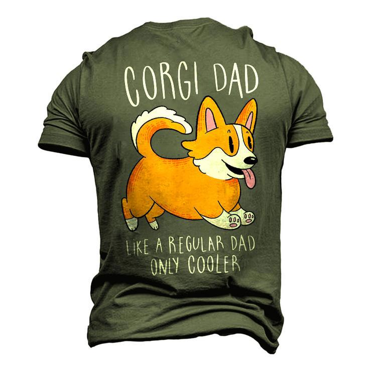 Mens Corgi Dad Like A Regular Dad Only Cooler - Funny Corgi Men's 3D Print Graphic Crewneck Short Sleeve T-shirt