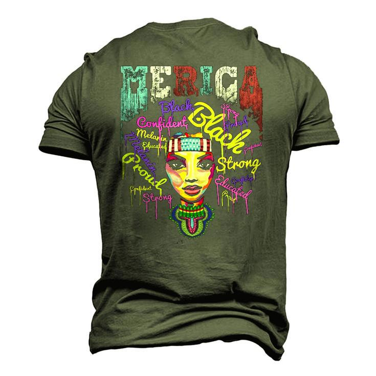Merica African American Flag Bandana 4Th Of July Queen Men's 3D T-Shirt Back Print