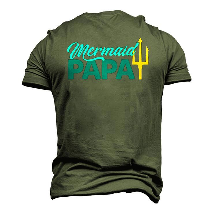 Mermaid Papa Mermaid Security Party Mens Men's 3D T-Shirt Back Print
