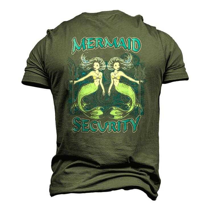 Mermaid Security Merman Swimming Men's 3D T-Shirt Back Print