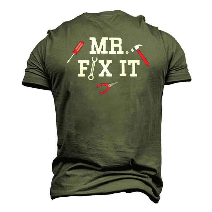 Mr Fix It Fathers Day Hand Tools Papa Daddy Men's 3D T-Shirt Back Print