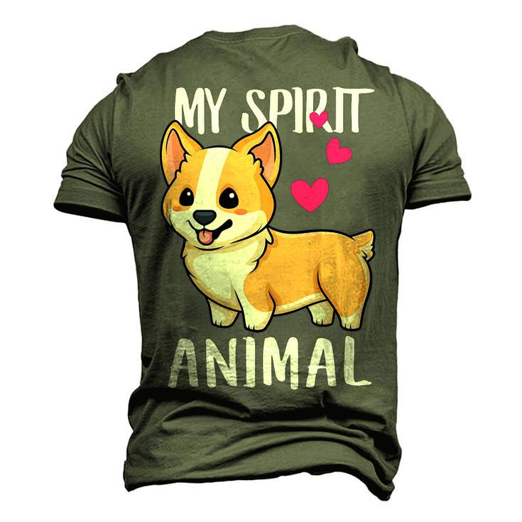 My Spirit Animal Corgi Dog Love-R Dad Mom Boy Girl Funny Men's 3D Print Graphic Crewneck Short Sleeve T-shirt