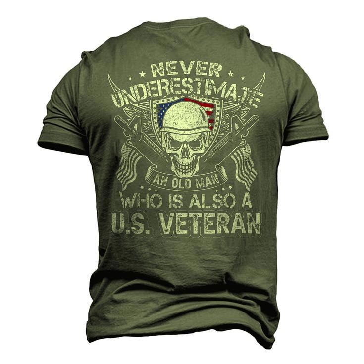 Never Understimate An Old Man Who Is Also A Us Veteran Men's 3D Print Graphic Crewneck Short Sleeve T-shirt