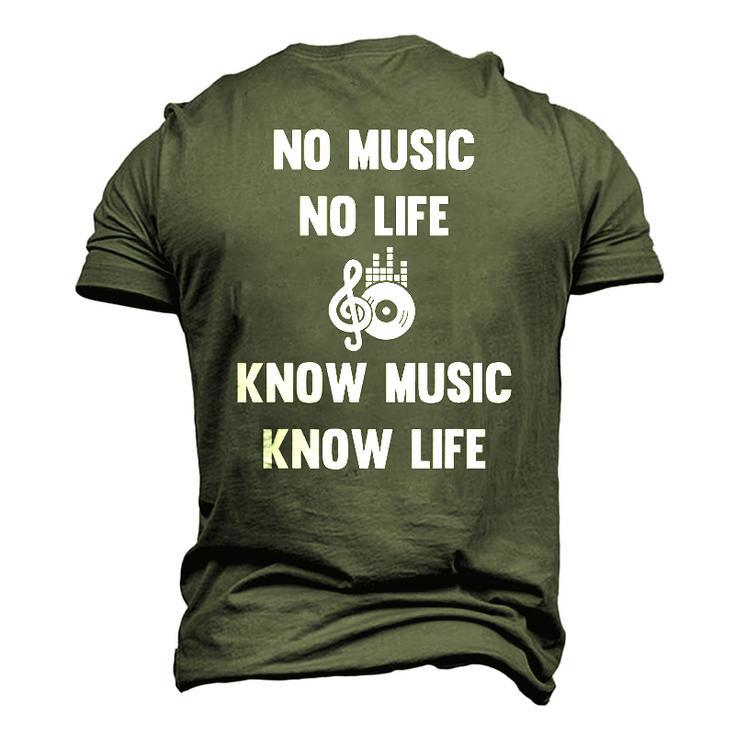 No Music No Life Know Music Know Life For Musicians Men's 3D T-Shirt Back Print