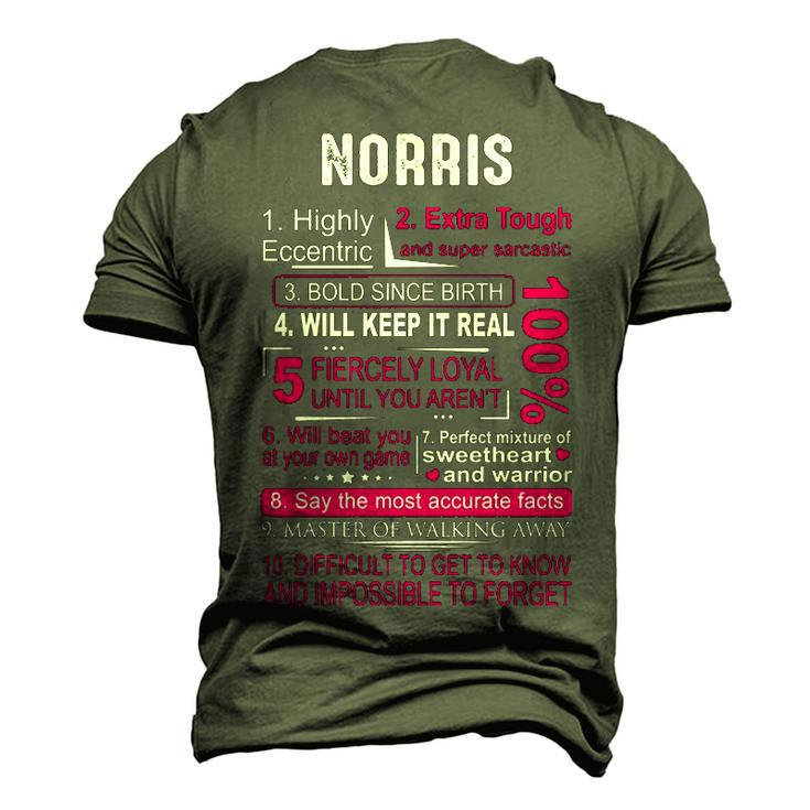 Norris Name Norris V2 Men's 3D T-shirt Back Print