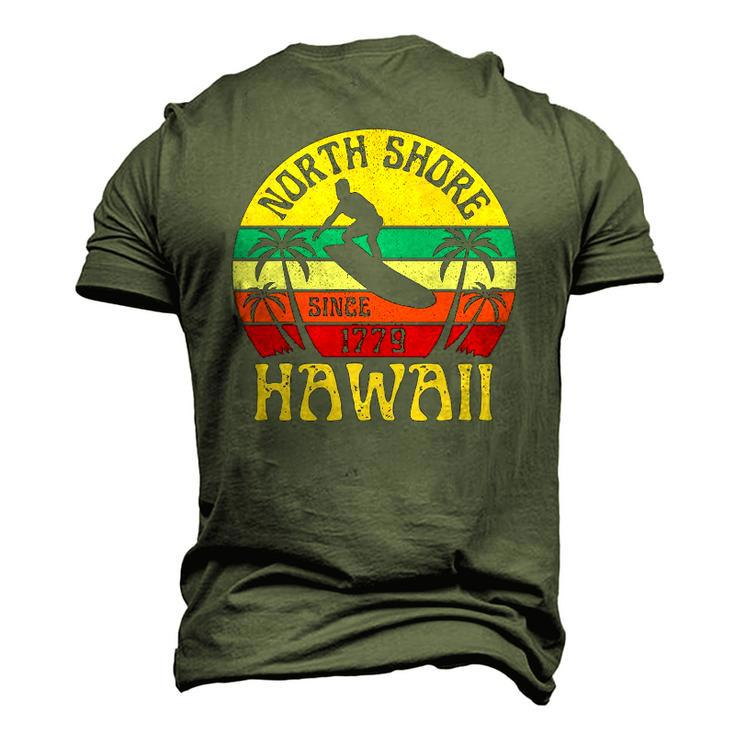 North Shore Beach Hawaii Surfing Surfer Ocean Vintage Men's 3D T-Shirt Back Print